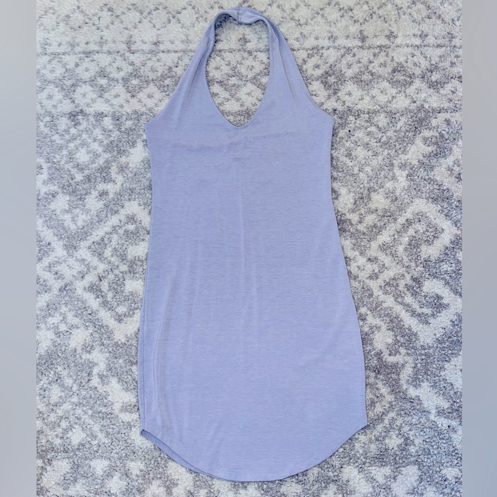 Light Blue Tight Halter Dress